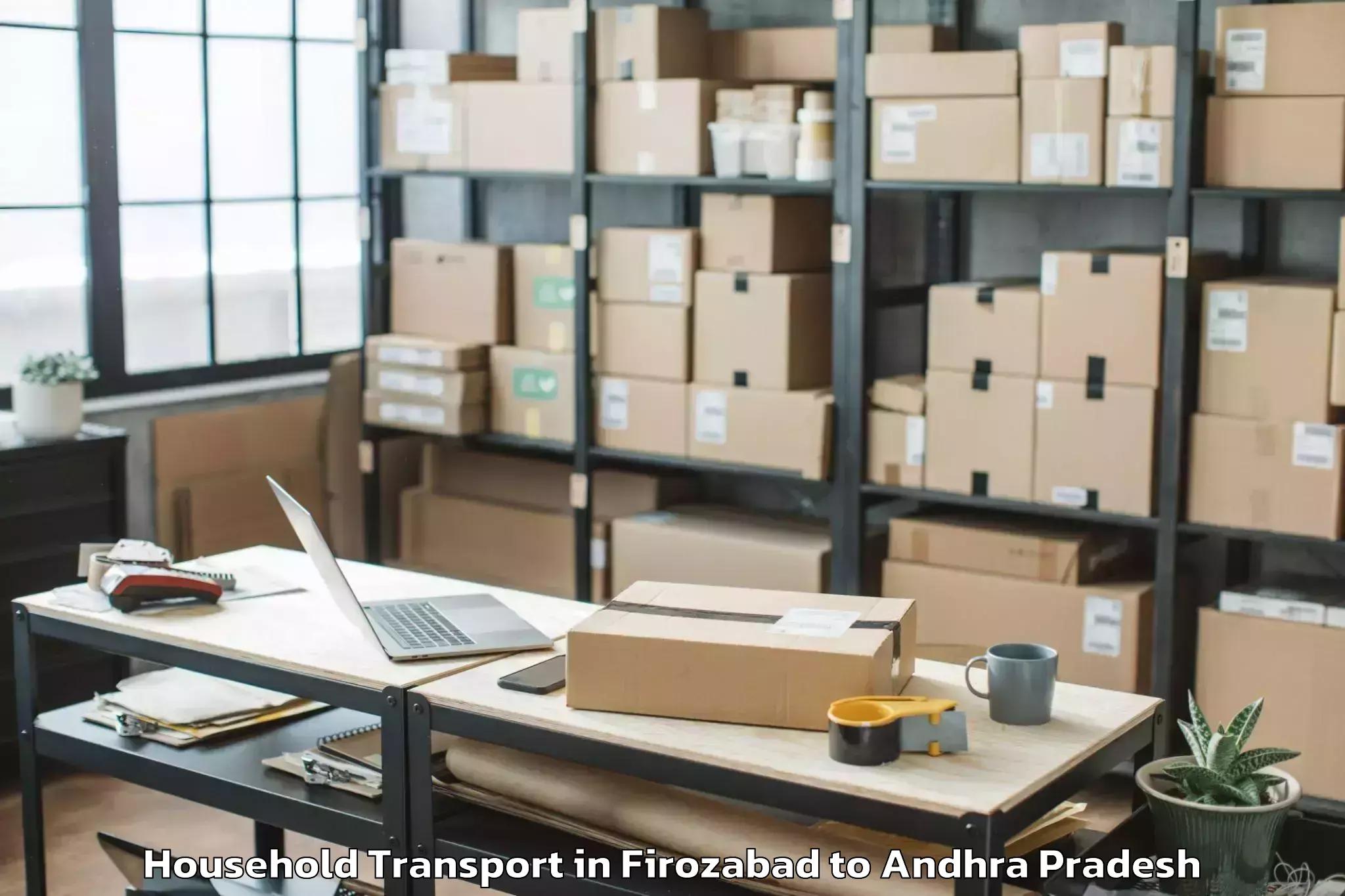 Top Firozabad to Piduguralla Household Transport Available